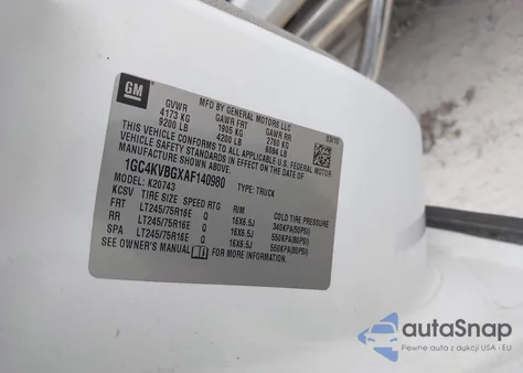 2010 Chevrolet Silverado 2500Hd Work Truck from USA, damaged, VIN 1GC4KVBGXAF140980